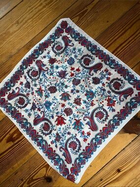 Vintage Alyssa Paisley Floral Scarf Italy